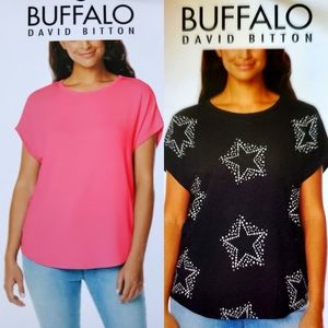 2 Buffalo David Bitton Womens Short Sleeve Shirts